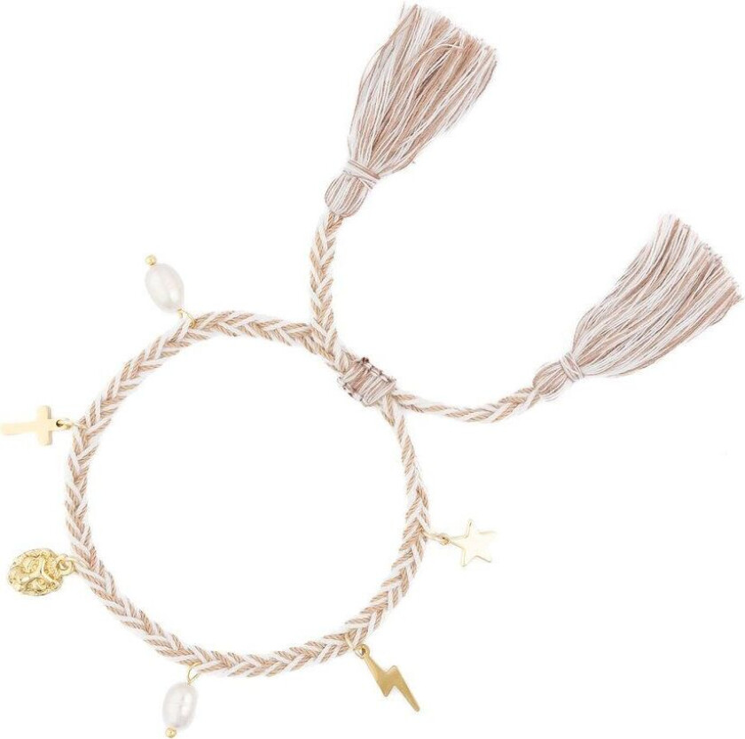 DARK Woven Friendship Bracelet With Charms Sand
