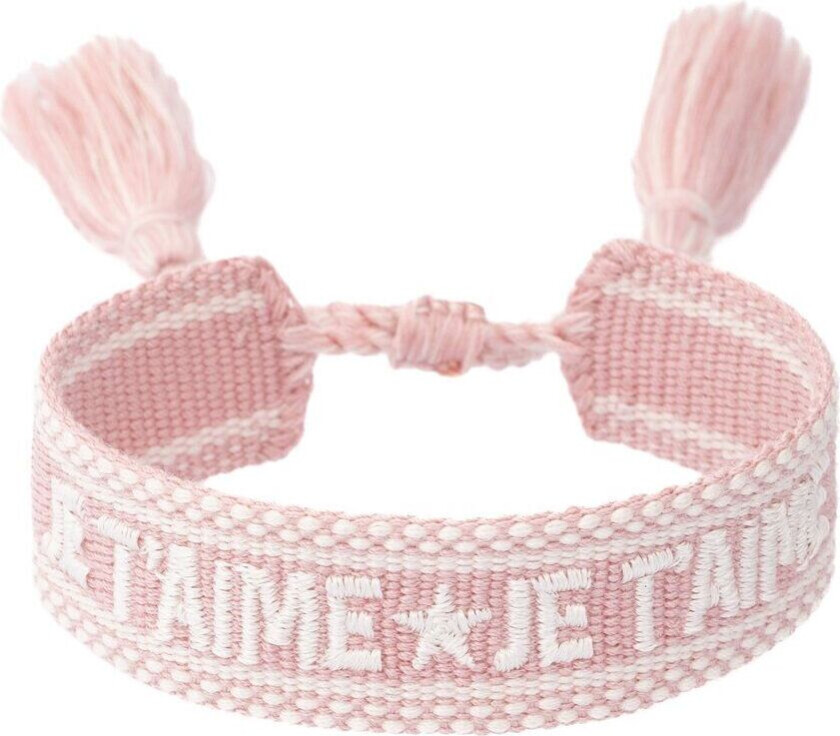 DARK Woven Friendship Bracelet Je T'aime Light Rose
