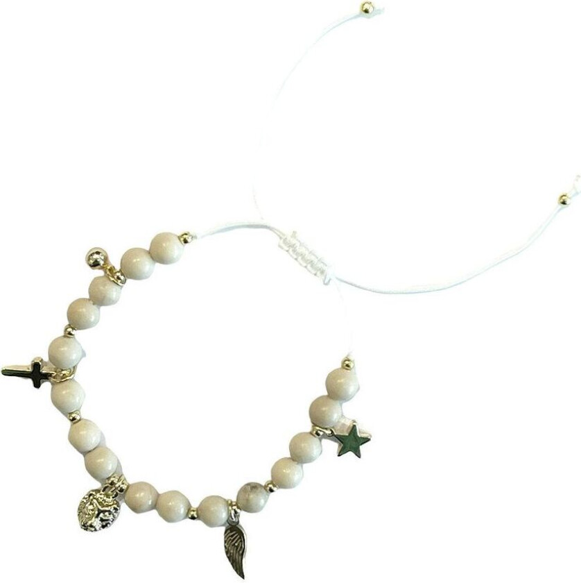 DARK Stone Bead Bracelet With Charms Sand
