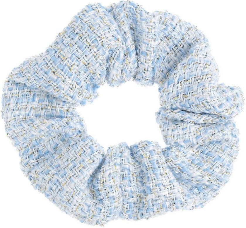 DARK Tweed Scrunchie Light Blue