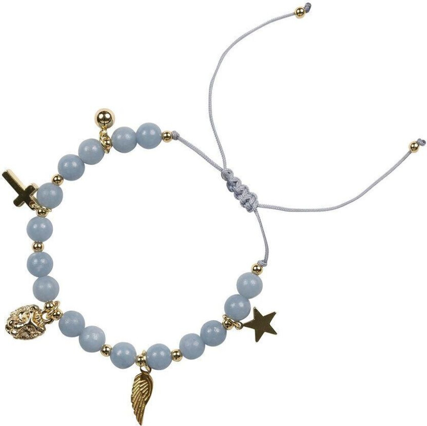 DARK Stone Bead Bracelet With Charms 501 Blue