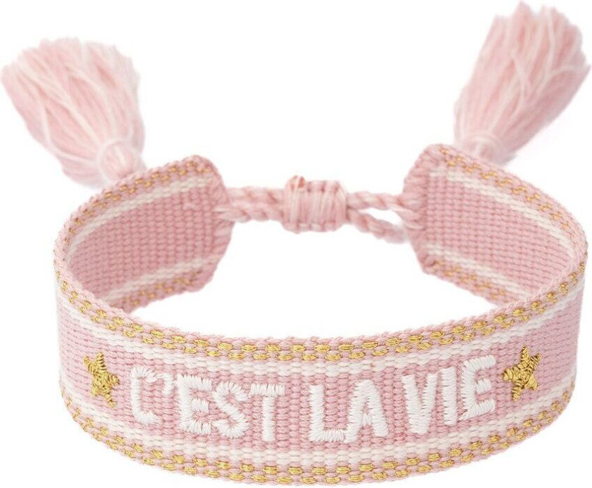 DARK Woven Friendship Bracelet C'est La Vie Light Rose With Gold