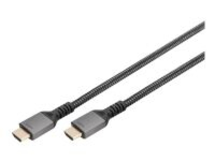 Digitus - Ultra High Speed - HDMI-kabel med Ethernet - HDMI hann til HDMI hann - 2 m - trippel beskyttelse - svart - 8 K 60 Hz (7680 x 4320) støtte