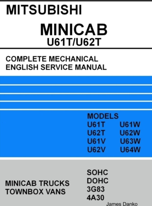 Mitsubishi MINICAB/TOWNBOX U61T/U62T Full Mechanical English Service Manual av James Danko (Paperback)