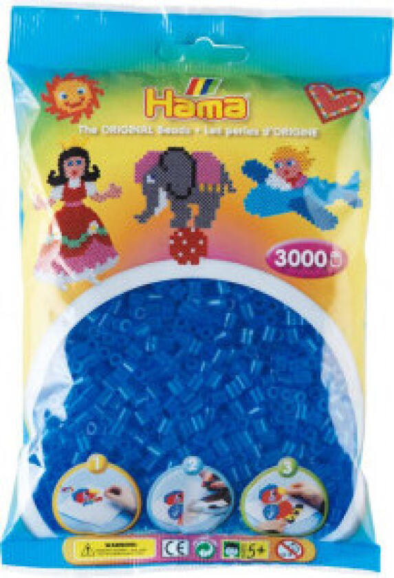 Midi-perler 201-15 Transparent blå - 3000 stk.