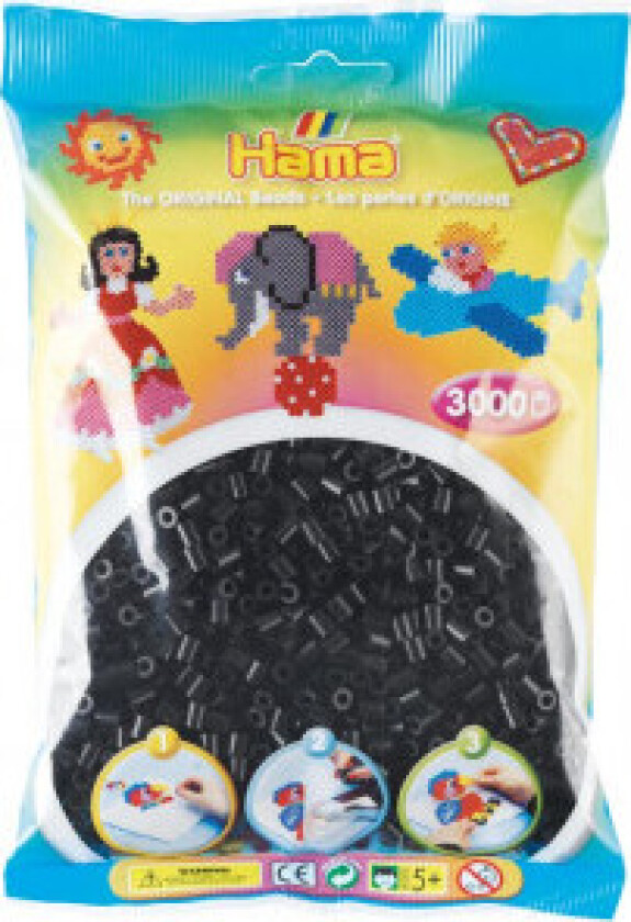 Midi-perler 201-18 svart - 3000 stk.