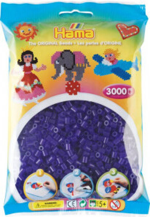 Midi-perler 201-24 Transparent lilla - 3000 stk.