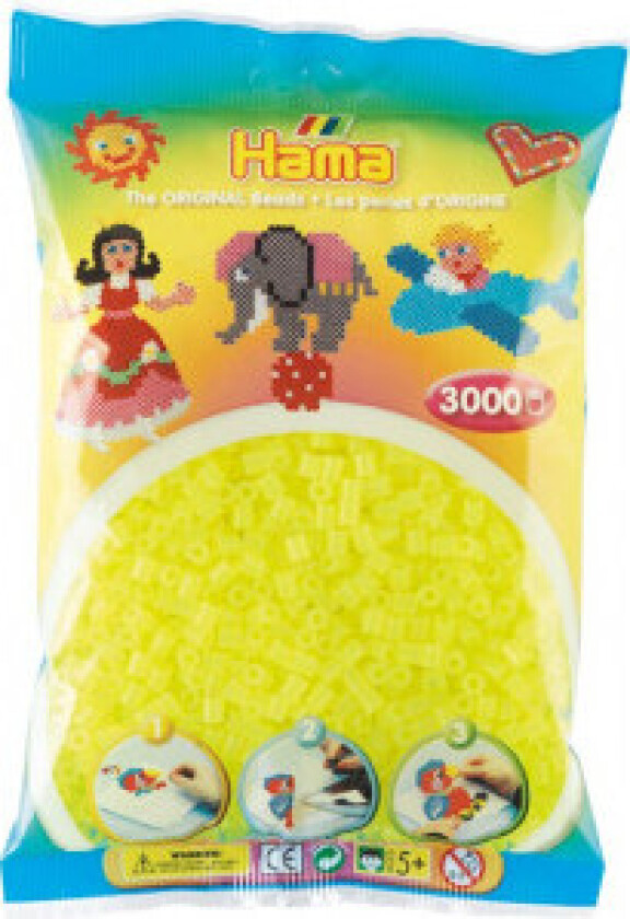 Midi Perler 201-34 Neongul - 3000 stk