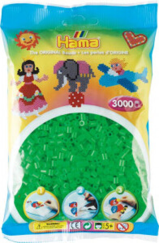 Midi Perler 201-37 Neongrønn - 3000 stk