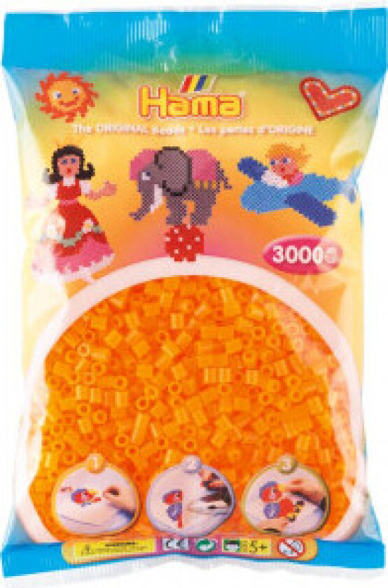 Midi Perler 201-38 Neonoransje - 3000 stk