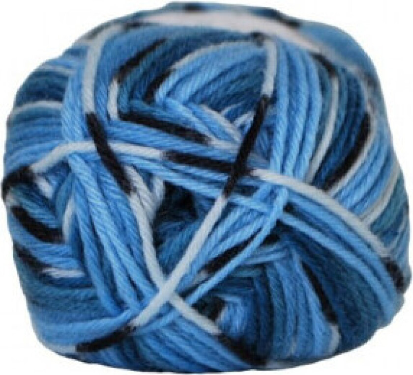 Basic Superwash Garn 5090 Blå/Hvit/Sort