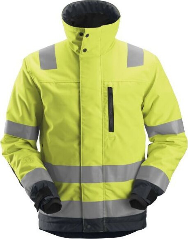 Vinterjakke high-visibility gul/mørk grå str 3XL