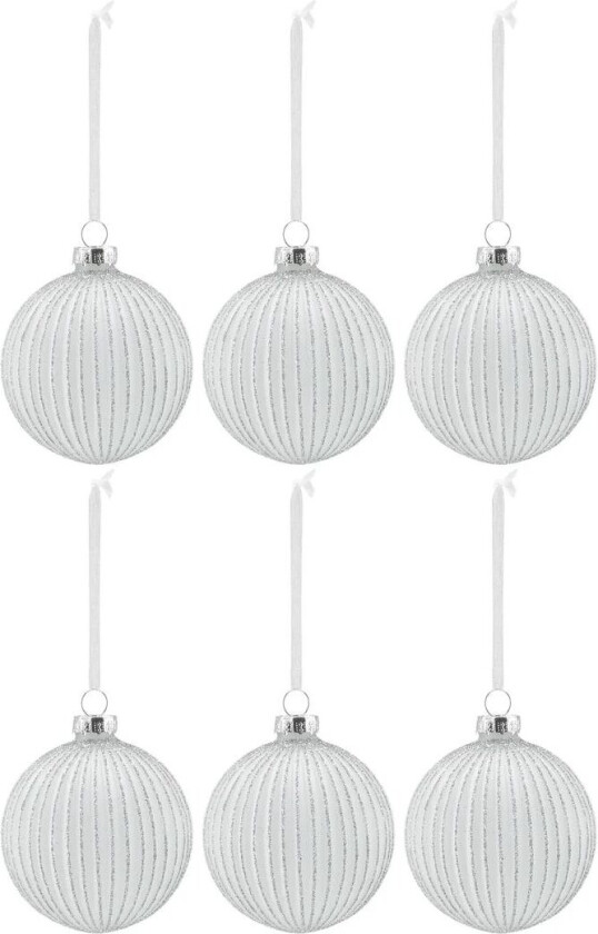 Holiday juletrekule 6-pakning White