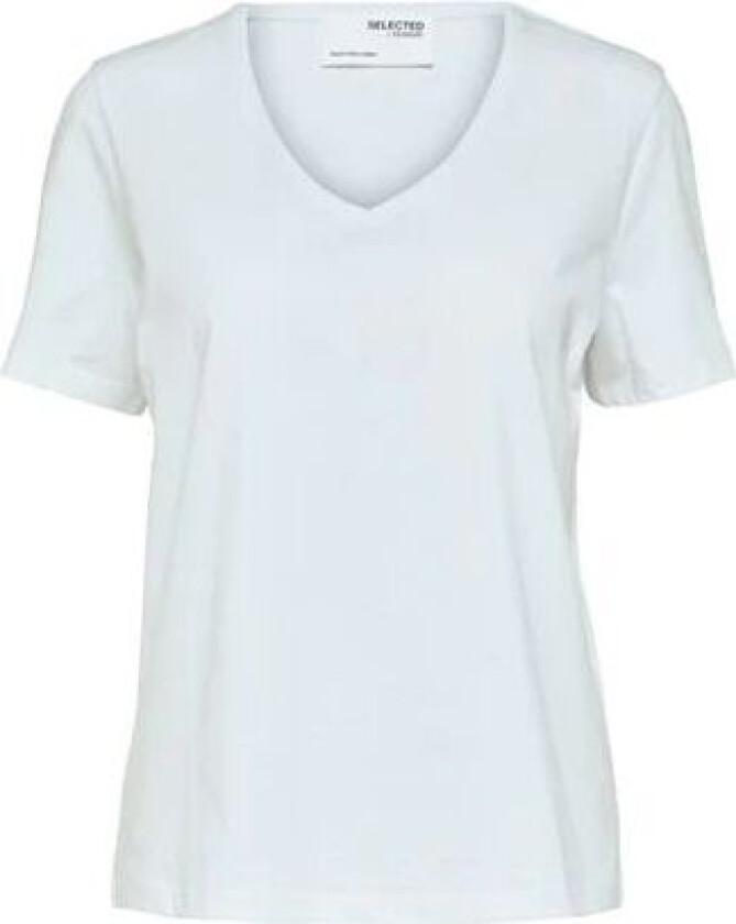 Essential Ss V-Neck Tee - Bright White M