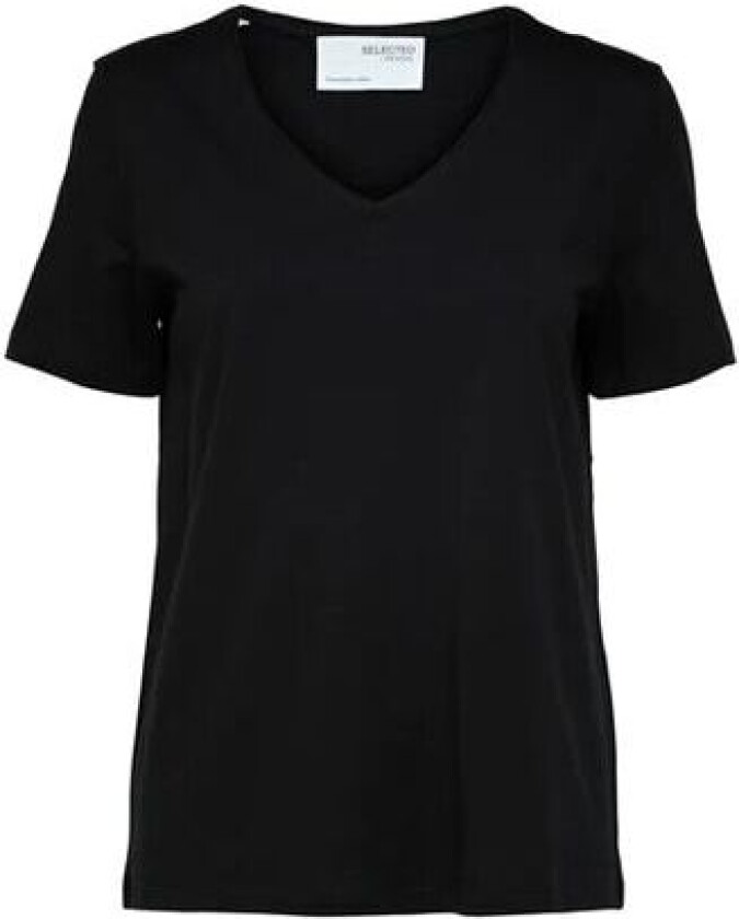Essential Ss V-Neck Tee - Black M