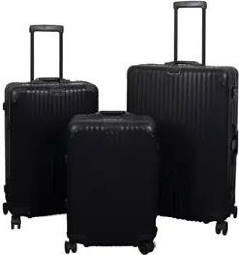 Aluminiumskofferter - 3 stk. Sett - Luksuriøse reisekofferter - Svart med TSA-lås
