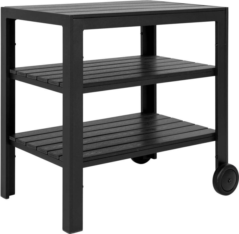 Taormina serveringsvogn 3 hyller utendørs svart.