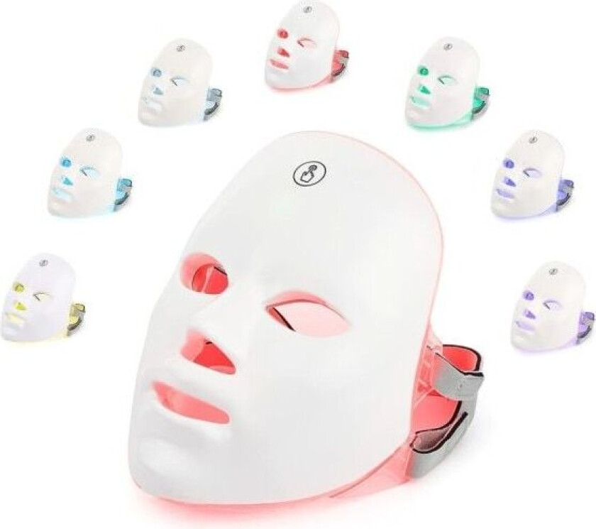 USB lading 7 farger LED ansiktsmaske foton terapi hud anti akne rynker fjerning