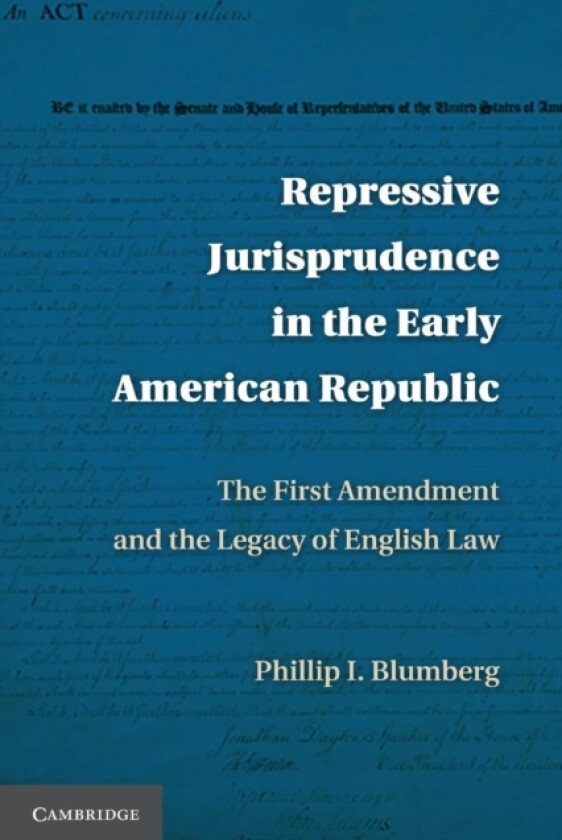 Repressive Jurisprudence in the Early American Republic av Phillip I. Blumberg (Paperback)