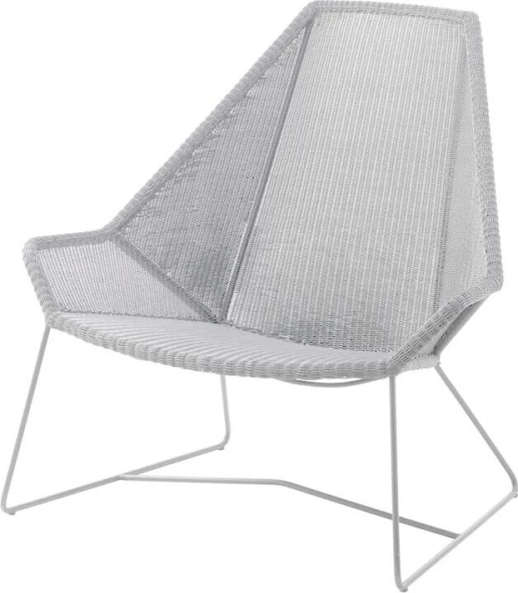 Breeze loungestol høy rygg weave White grey