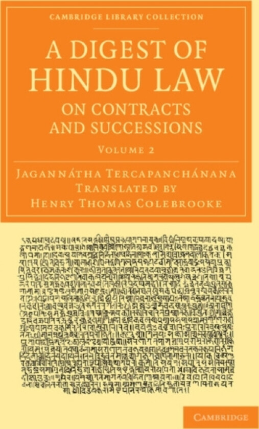 A Digest of Hindu Law, on Contracts and Successions av Jagannatha Tercapanchanana (Paperback)