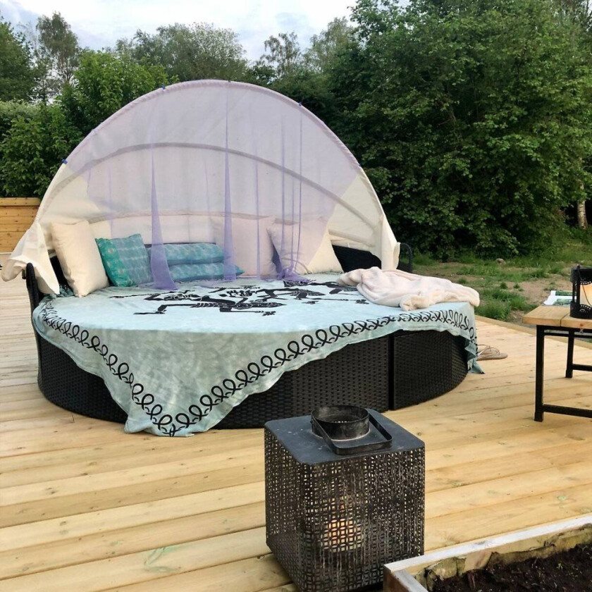 Rund solseng 230cm Smart innebygd puteoppbevaring Lyfco Höllviken