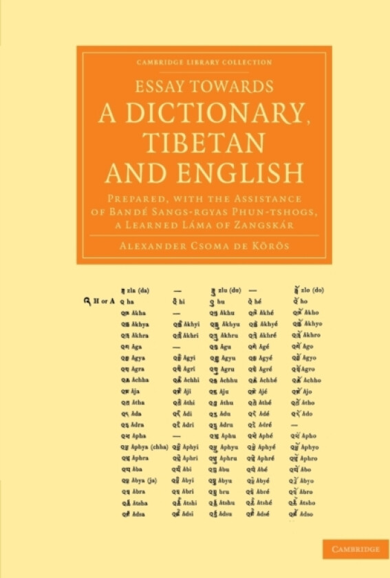 Essay towards a Dictionary, Tibetan and English av Alexander Csoma de Koros (Paperback)