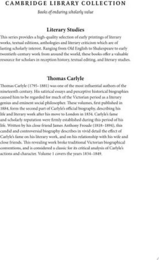Thomas Carlyle av James Anthony Froude (Paperback)