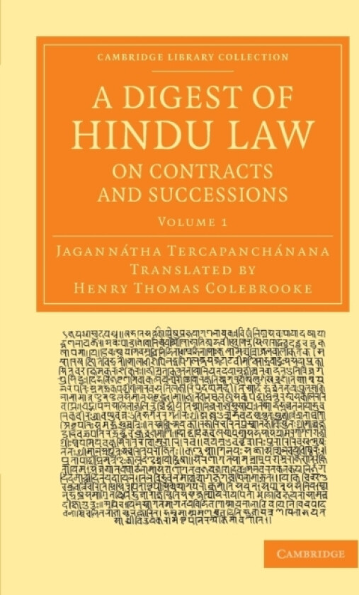 A Digest of Hindu Law, on Contracts and Successions av Jagannatha Tercapanchanana (Paperback)