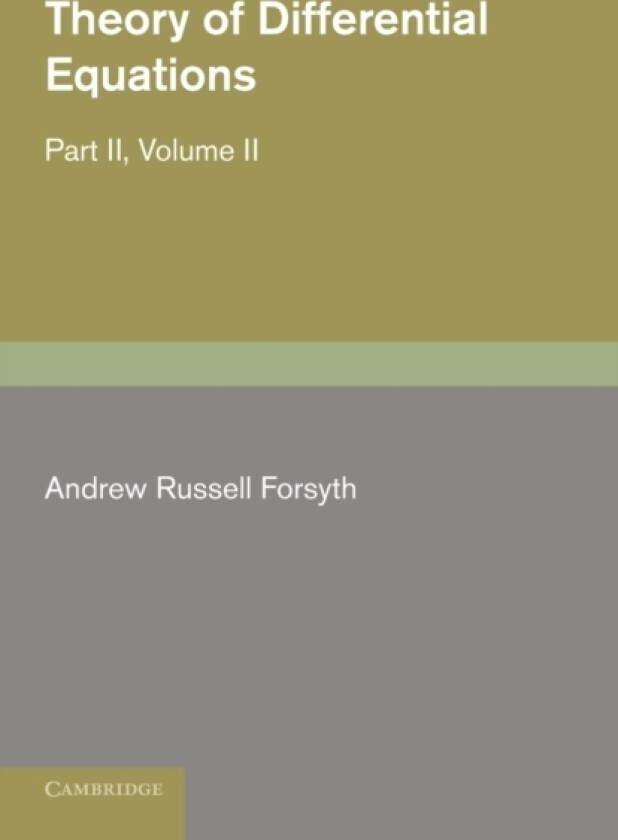 Theory of Differential Equations av Andrew Russell Forsyth (Paperback)