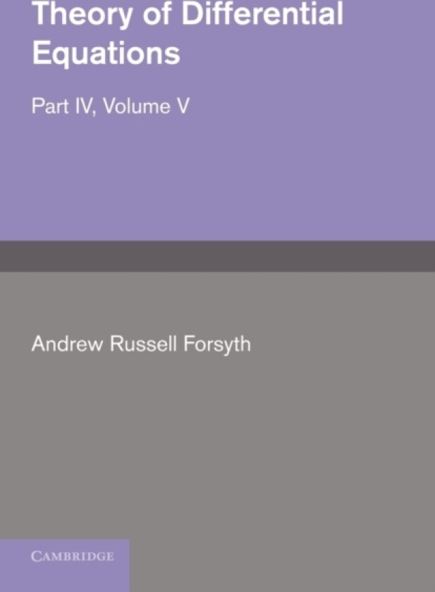 Theory of Differential Equations av Andrew Russell Forsyth (Paperback)