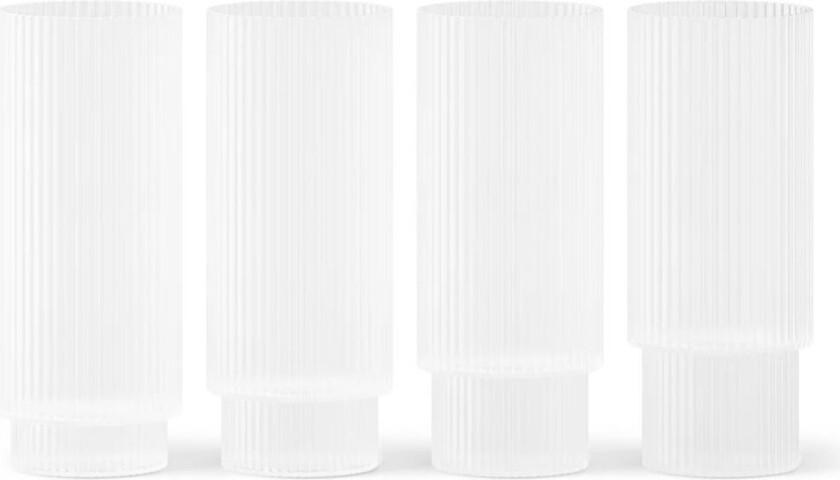 Ripple long drink glass 4-pakk Frosted