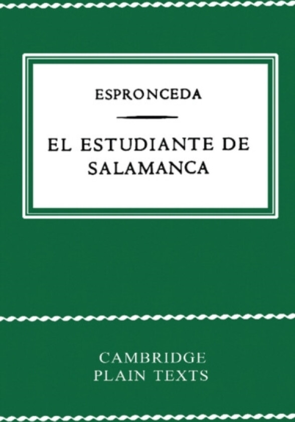 El Estudiante de Salamanca av J.De Espronceda (Paperback)