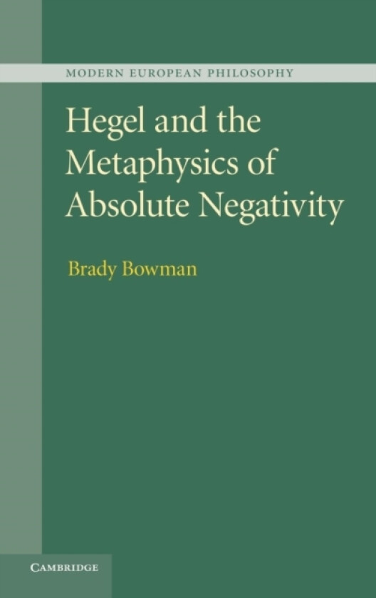 Hegel and the Metaphysics of Absolute Negativity av Brady Bowman (Hardcover)