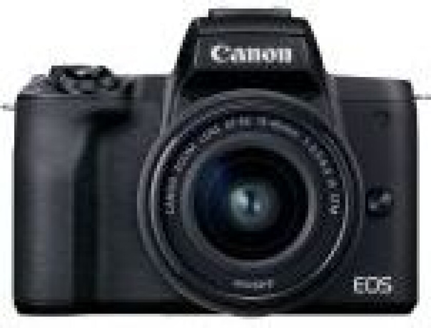EOS M50 Mark II + EF-M 15-45mm IS STM, 24,1 MP, 6000 x 4000 piksler, CMOS, 4K Ultra HD, Berøringsskjerm, Sort