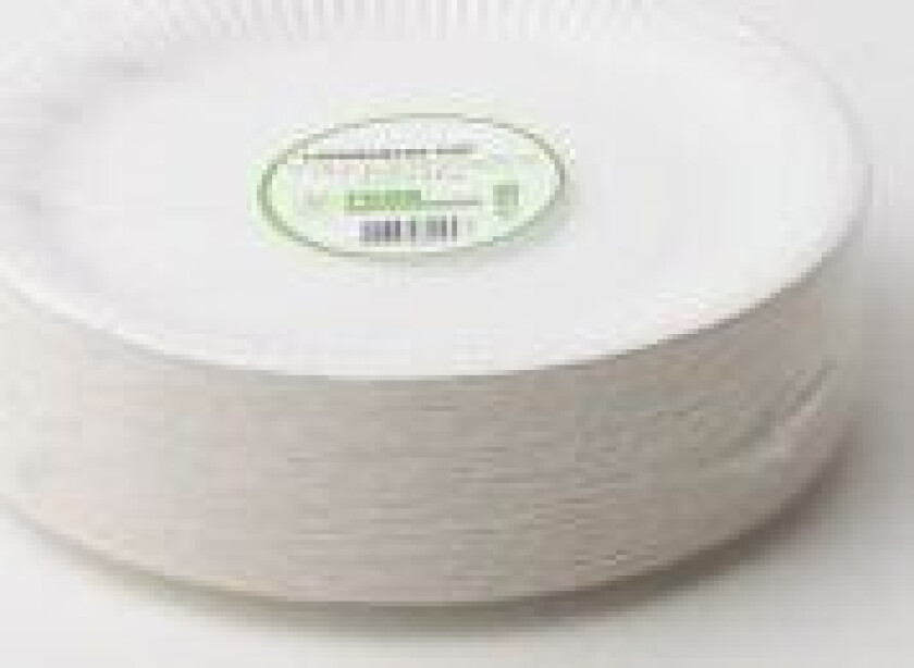 Tallerken pap lamineret 23cm 100stk/pak