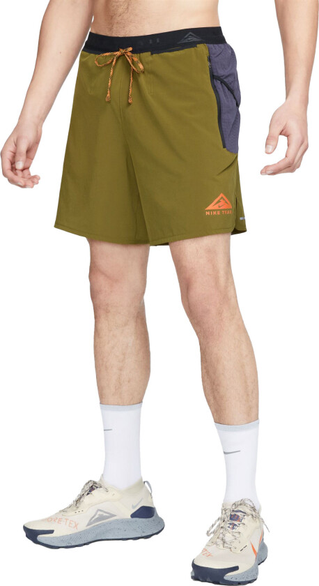 Dri-Fit Trail Second Sunrise 7" Shorts Herre Olive Flak/Gridiron/Bright Mandarin XL
