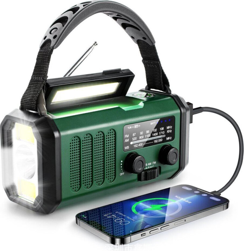 Crank Radio HandVevsraido Solar Cell Emergency Radio Compass SOS AM/FM 10000mAh
