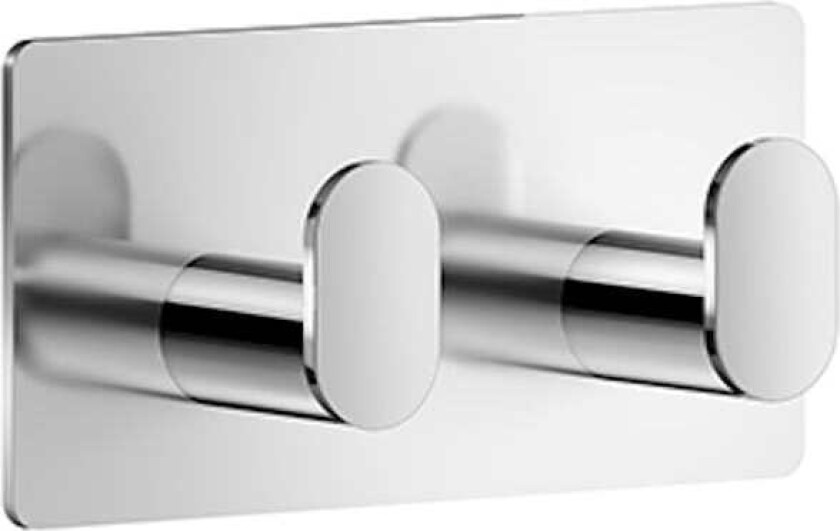 kube dobbel krok. polert rustfritt stål. selvklebende.