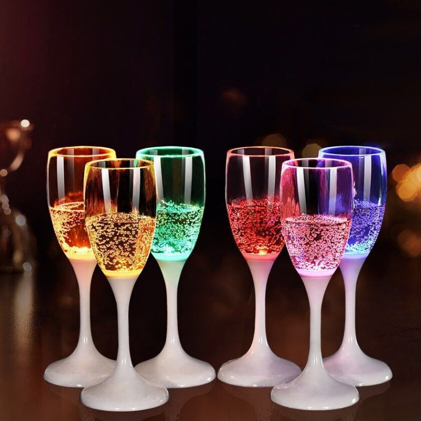 LED Glass Champagne Glass Cocktail Glass Whisky Glass 6-Pack