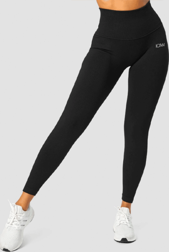 Ribbed Define Seamless Pocket Tights, Black