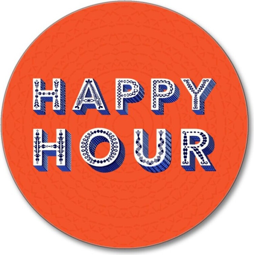 Drikkeunderlag Rund Ø10 Happy Hour