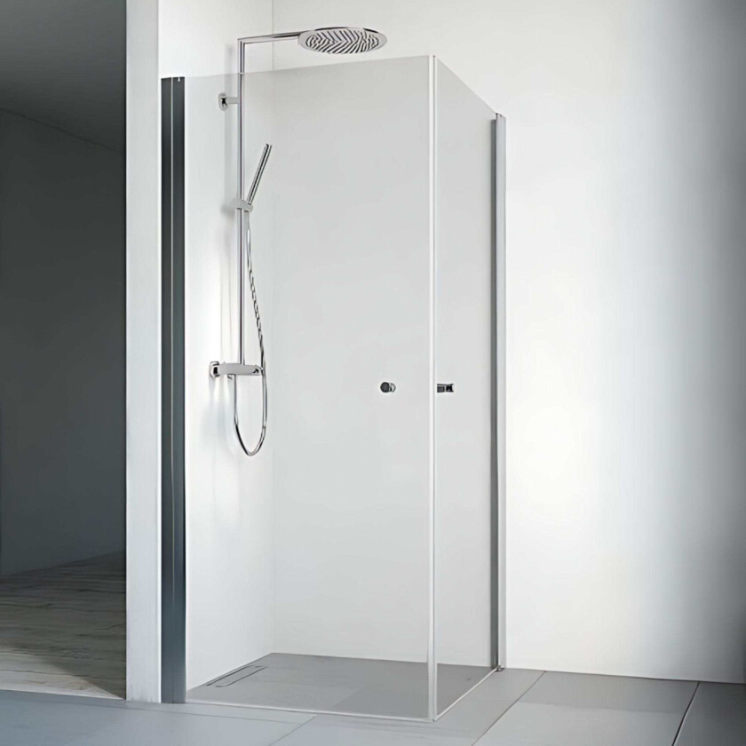 Spirit Dusjhjørne Rett - med Knott Krom / 80x90cm Screen