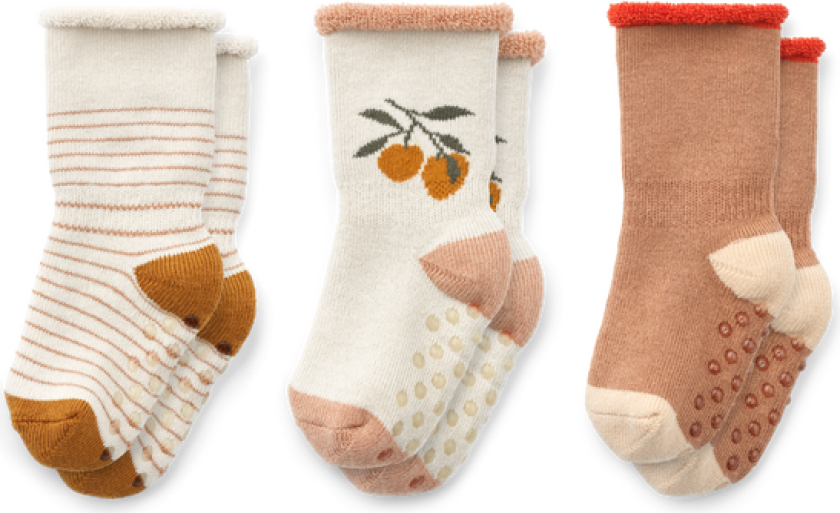 Eloy antisklisokker 3-pk - peach/sandy