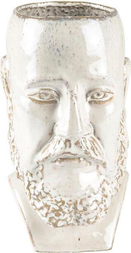 Vase/Blomsterpotte Hvit H26 cm