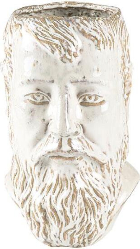 Vase/Blomsterpotte Hvit H23 cm