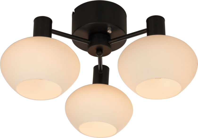 Bell Plafond 3 lys Sort Hvit