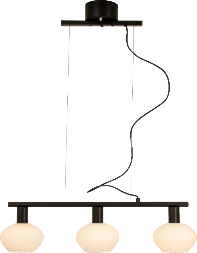 Bell Taklampe 3 lys Sort Hvit