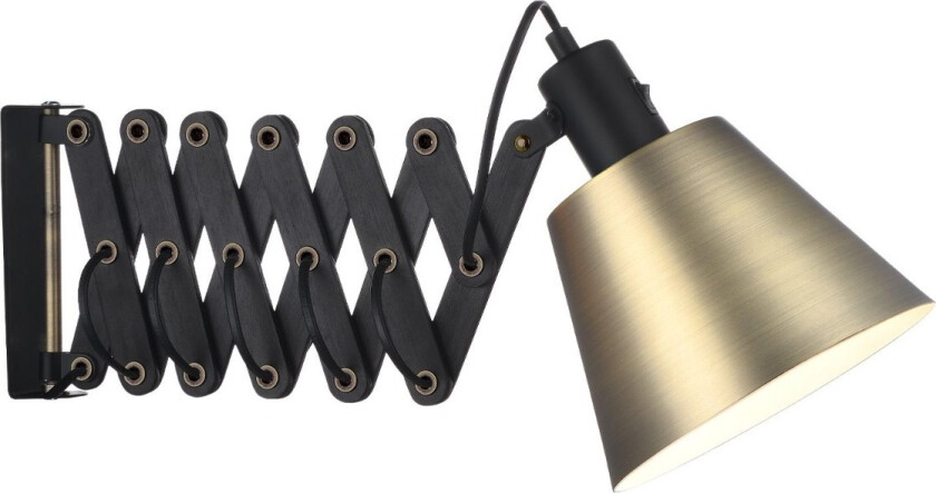 Vintage Vegglampe Sort Messing