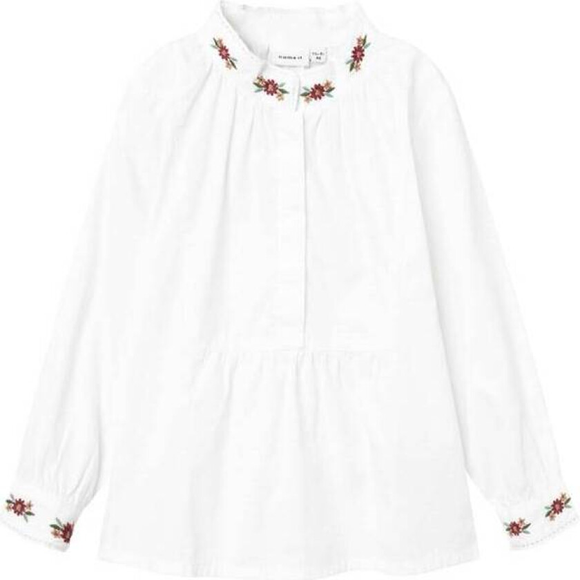 Bilde av Name It Terina Skjorte Til Bunad/festdrakt, Bright White/red